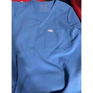 Figs Scrub Tops Lot Of 2 XS Blue & Pink